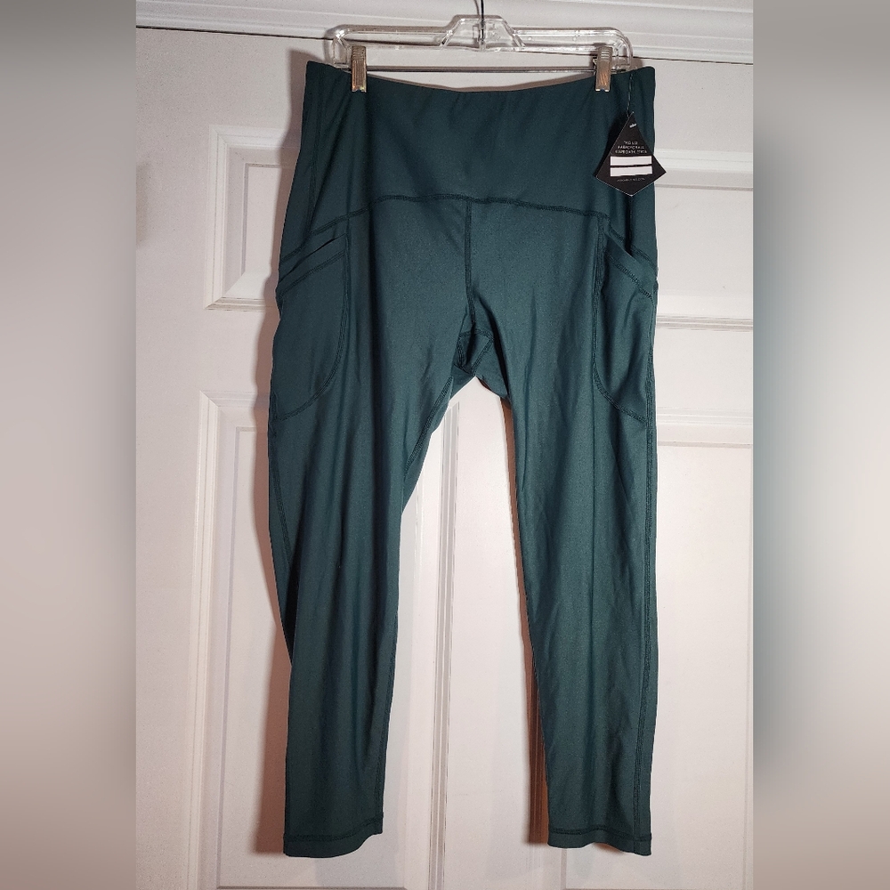 NWT Arrow Teal Athletic Crop Leggings Anti Slip Waist 3XL